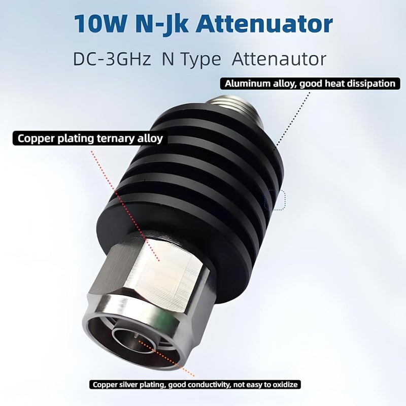 BECEN 10W 3DB Attenuator,N Type Male to Female 10 Watt 50 Ohm Attenuator DC to 3Ghz,RF Attenuator Coax for Testing Signal Control(3DB) - Image 4